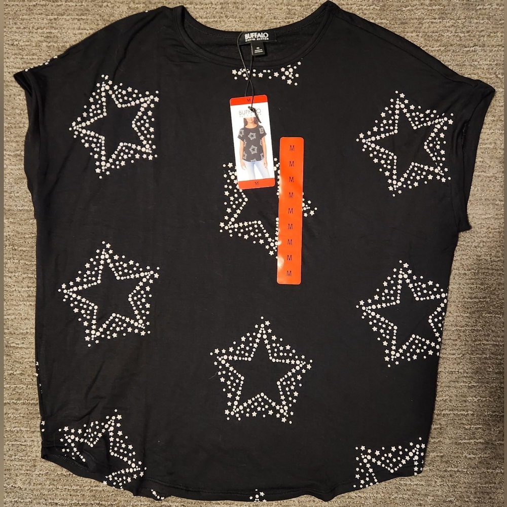 New W/tags Medium, Buffalo David Bitton Short Sleeve Star Shirt, Star Design